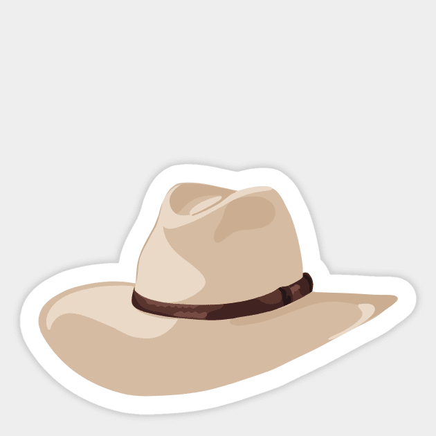 Beige horse hat with brown leather belt Sticker by Tana B 